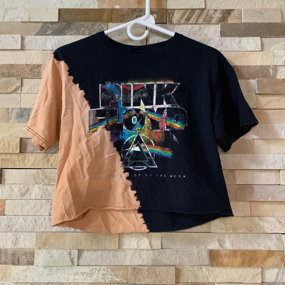 Pink Floyd Oversized Crop Top Graphic Tee; SZ SM